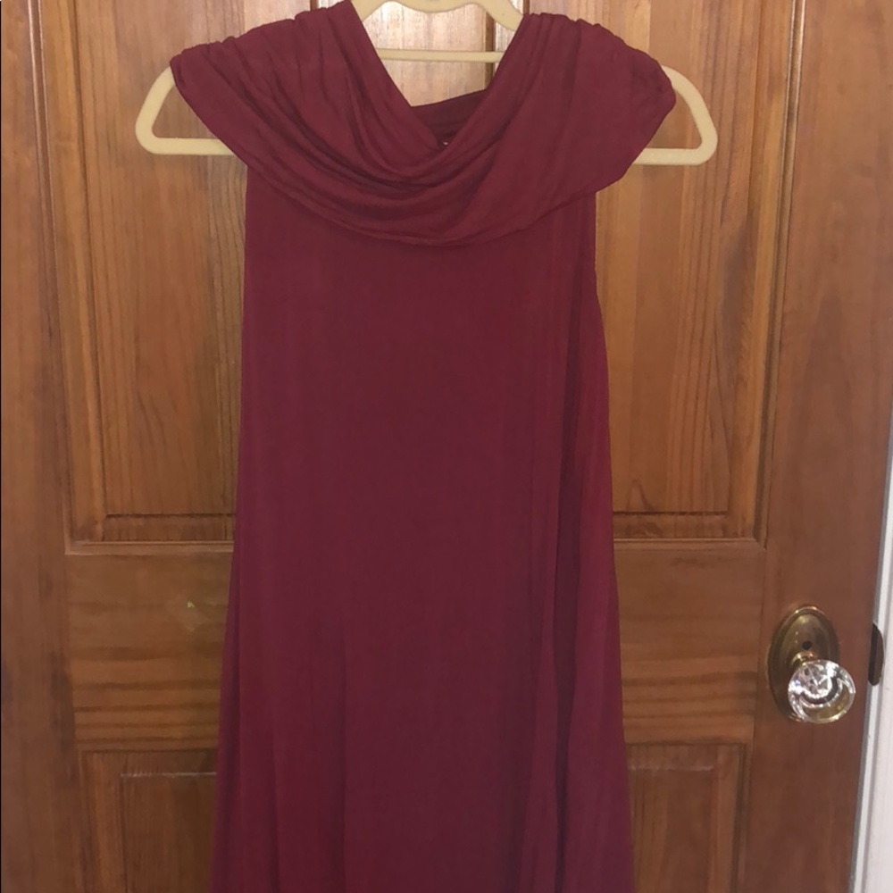 Oversized turtle neck mini dress